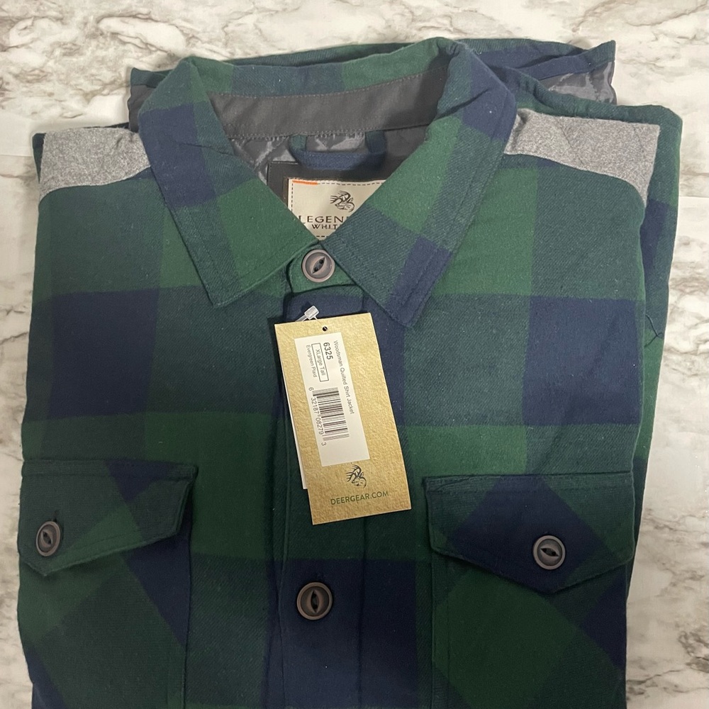 Legendary Whitetails MEN'S WOODSMAN QUILTED FLANNEL SHIRT JACKET - XL Tall
